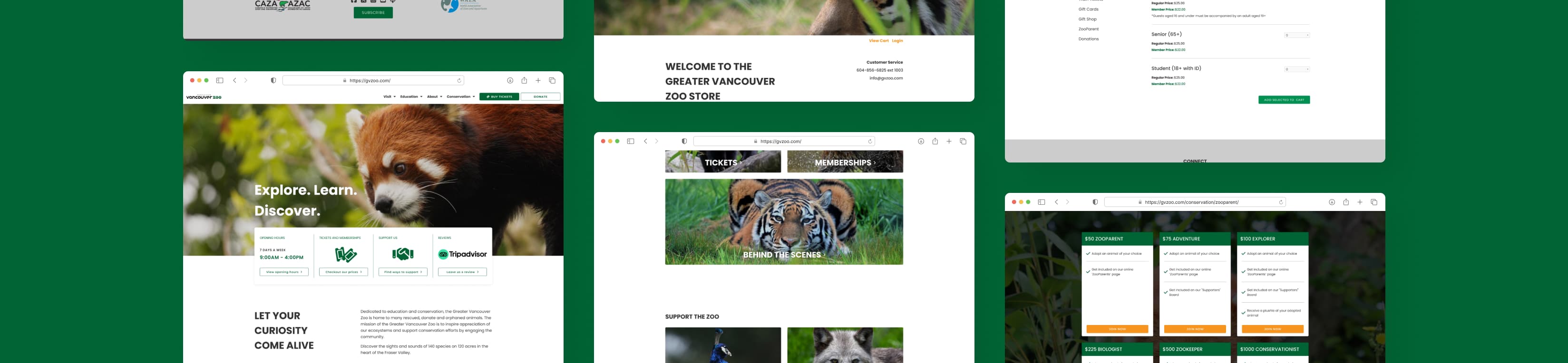 Greater Vancouver Zoo cover photo showing multiple frames.