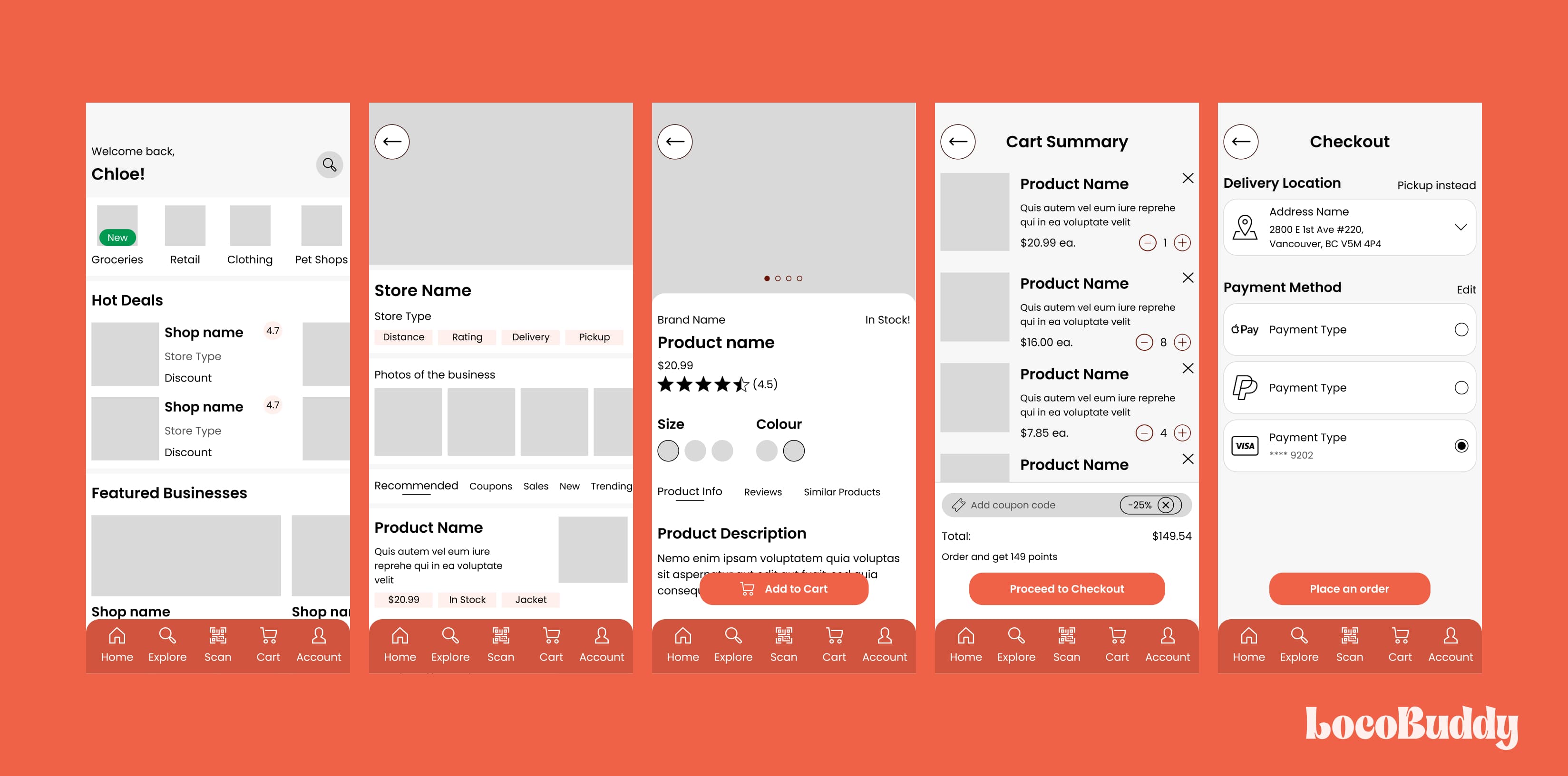 Low fidelity wireframes